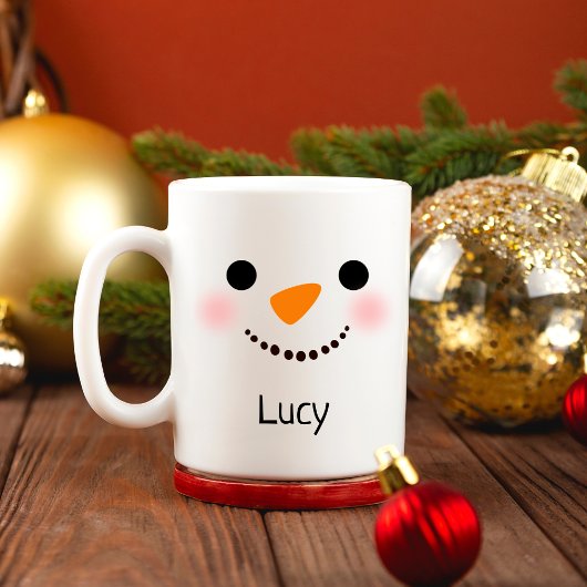 Personalisierte Snowman-Tasse, Weihnachts-Tasse Zweifarbige Tasse