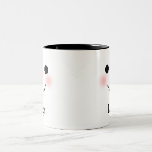 Personalisierte Snowman-Tasse, Weihnachts-Tasse Zweifarbige Tasse (Mittel)