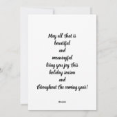 Personalisierte Snowman-Urlaubskarte Feiertagskarte (Rückseite)