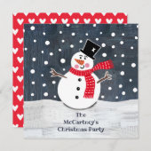 Personalisierte Snowman Weihnachts-Party Einladung (Vorne/Hinten)