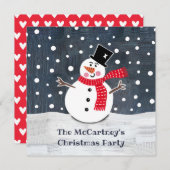 Personalisierte Snowman Weihnachts-Party Einladung (Vorne/Hinten)