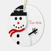 Personalisierte Snowman-Weihnachtsverzierungen Keramikornament (Links)