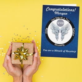 Personalisierte Sobriety Card - Angel Wings Karte