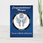 Personalisierte Sobriety Card - Angel Wings Karte (Vorderseite)