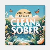 Personalisierte Sobriety Clean & Sober Magnet (Vorne)