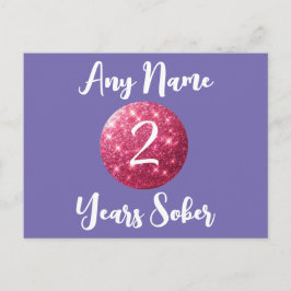 Personalisierte Sobriety Geburtstagskarte Rosa Gli Postkarte