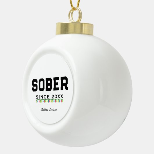 Personalisierte Sobriety Geschenk Erholung Ornamen Keramik Kugel-Ornament (Rechts)