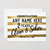 Personalisierte Sobriety Jubiläum 12 Schritte nüch Postkarte (Vorne/Hinten)