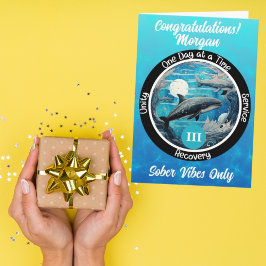 Personalisierte Sobriety Meilenstein Card - Wal Karte