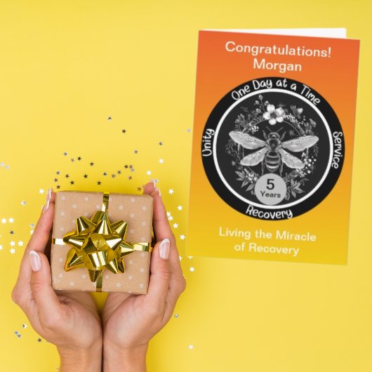 Personalisierte Sobriety-Meilenstein-Karte Karte