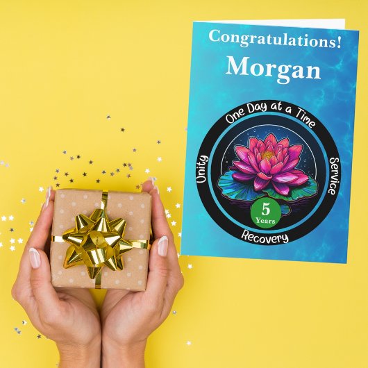 Personalisierte Sobriety-Meilenstein-Karte Karte