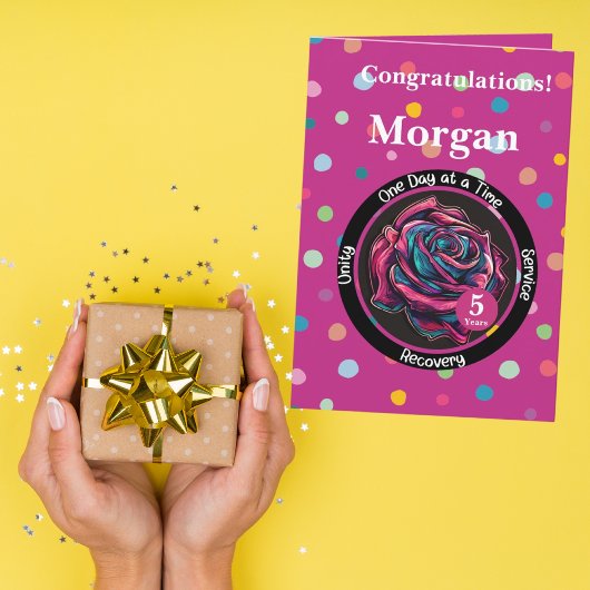 Personalisierte Sobriety-Meilenstein-Karte Karte