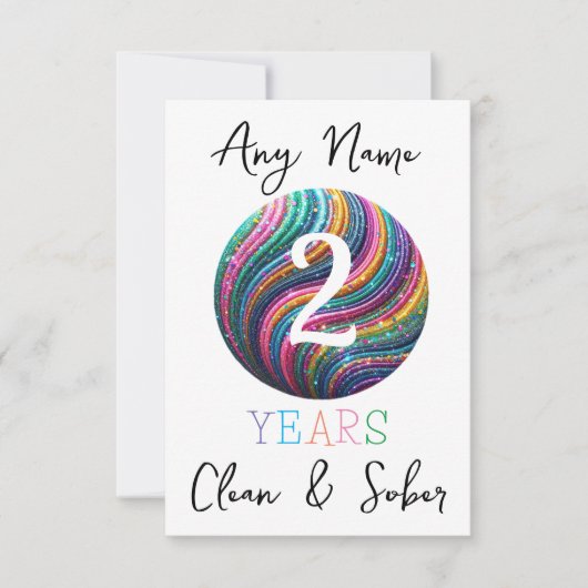 Personalisierte Sobriety Sober Geburtstagsfeier (Vorderseite)