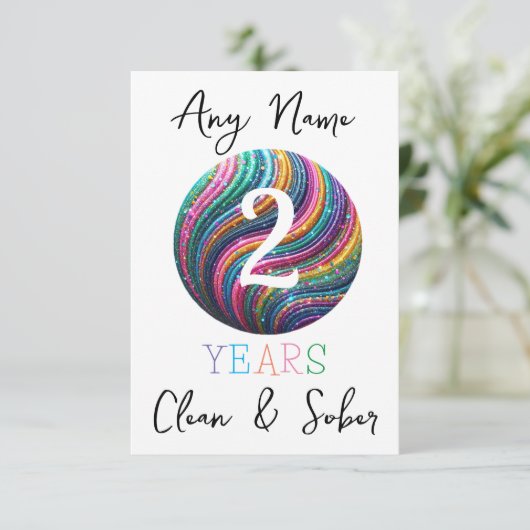 Personalisierte Sobriety Sober Geburtstagsfeier (Stehend Vorderseite)