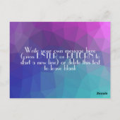 Personalisierte Sobriversary Geburtstagskarte Postkarte (Rückseite)