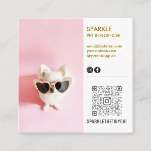 Personalisierte Social Media Doppel-Foto-QR Quadratische Visitenkarte