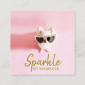 Personalisierte Social Media Doppelte Foto QR Quadratische Visitenkarte (Rückseite)