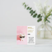 Personalisierte Social Media Doppelte Foto QR Quadratische Visitenkarte (Stehend Vorderseite)