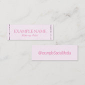 Personalisierte Social Media "Pink Leaf" Mini Visitenkarte (Vorne/Hinten)