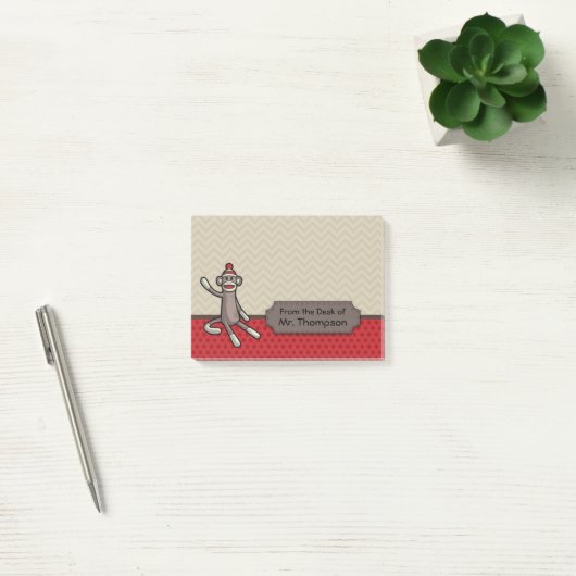 Personalisierte Socken-Affe-Post-Itanmerkungen Post-it Klebezettel (Büro)