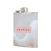 Personalisierte Soft Cream Onyx Marmortextur Flachmann (Links)