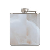 Personalisierte Soft Cream Onyx Marmortextur Flachmann (Rückseite)