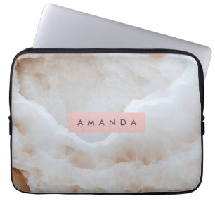 Personalisierte Soft Cream Onyx Marmortextur Laptopschutzhülle