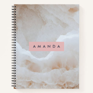 Personalisierte Soft Cream Onyx Marmortextur Notizblock