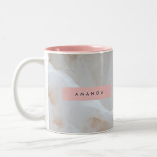 Personalisierte Soft Cream Onyx Marmortextur Zweifarbige Tasse