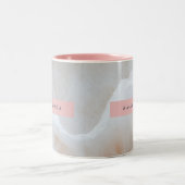 Personalisierte Soft Cream Onyx Marmortextur Zweifarbige Tasse (Mittel)