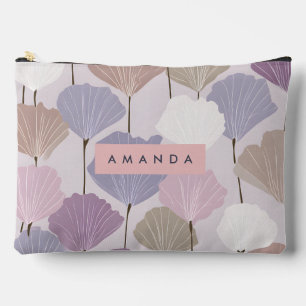 Personalisierte Soft Mauve und Lilac Floral Elegan Zubehörtasche