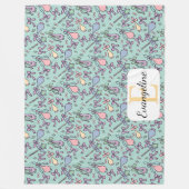 Personalisierte Soft Pastell Blumen Ästhetik Flasc Fleecedecke (Vorderseite)
