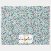 Personalisierte Soft Pastell Blumen Ästhetik Flasc Fleecedecke (Vorderseite (Horizontal))