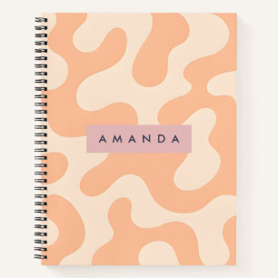 Personalisierte Soft Peach Pastell Abstract Camo Notizblock