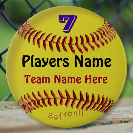 PERSONALISIERTE Softball-Buttone, NUMMER, NAME und Button