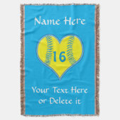 Personalisierte Softball-Decke mit Ihrem Text Decke (Vorderseite Vertikal)