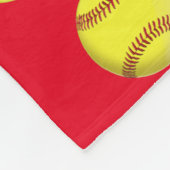 Personalisierte Softball-Decke, Name, Zahl, Farbe Fleecedecke (Ecke)