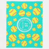 Personalisierte Softball-Fleece-Blanken in jeder F Fleecedecke (Vorderseite)