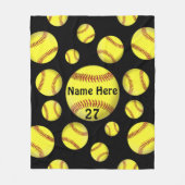 Personalisierte Softball-Fleece-Decke in Ihrer Fleecedecke (Vorderseite)
