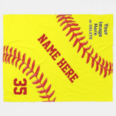 Personalisierte Softball-Fleece-Decke, Text, Foto Fleecedecke (Vorderseite (Horizontal))