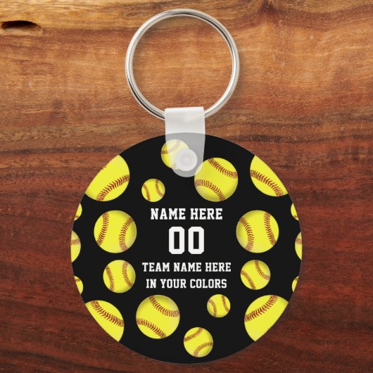 Personalisierte Softball-Geschenke billig in Ihren Schlüsselanhänger (Vorderseite)