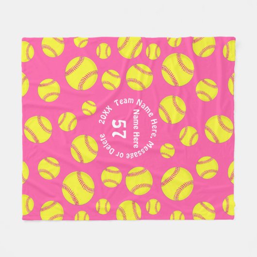 Personalisierte Softball-Geschenke für Mädchen, So Fleecedecke (Vorderseite (Horizontal))
