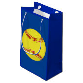 Personalisierte Softball Goodie Taschen in 4 Kleine Geschenktüte (Rückseite Schrägansicht)