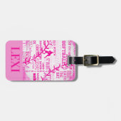 Personalisierte Softball-Mädchen-Wörter und Gepäckanhänger (Vorderseite horizontal)