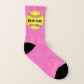 Personalisierte Softball-Socken ändern Rosa, jede Socken (Rechts - Außen)