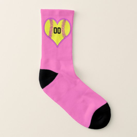 Personalisierte Softball-Socken ändern Rosa, jede Socken (Links - Innen)