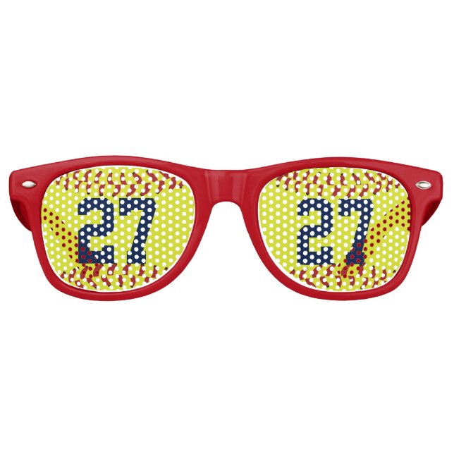 Personalisierte Softball-Sonnenbrille Partybrille (Vorderseite)