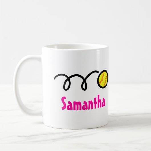 Personalisierte Softball-Tasse mit benutzerdefinie Kaffeetasse (Links)
