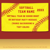 Personalisierte Softball-Teambanner, Ihre FARBEN Banner