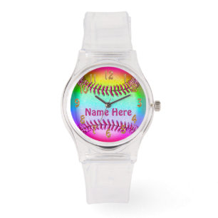 Personalisierte Softball-Uhren für Mädchen und Armbanduhr